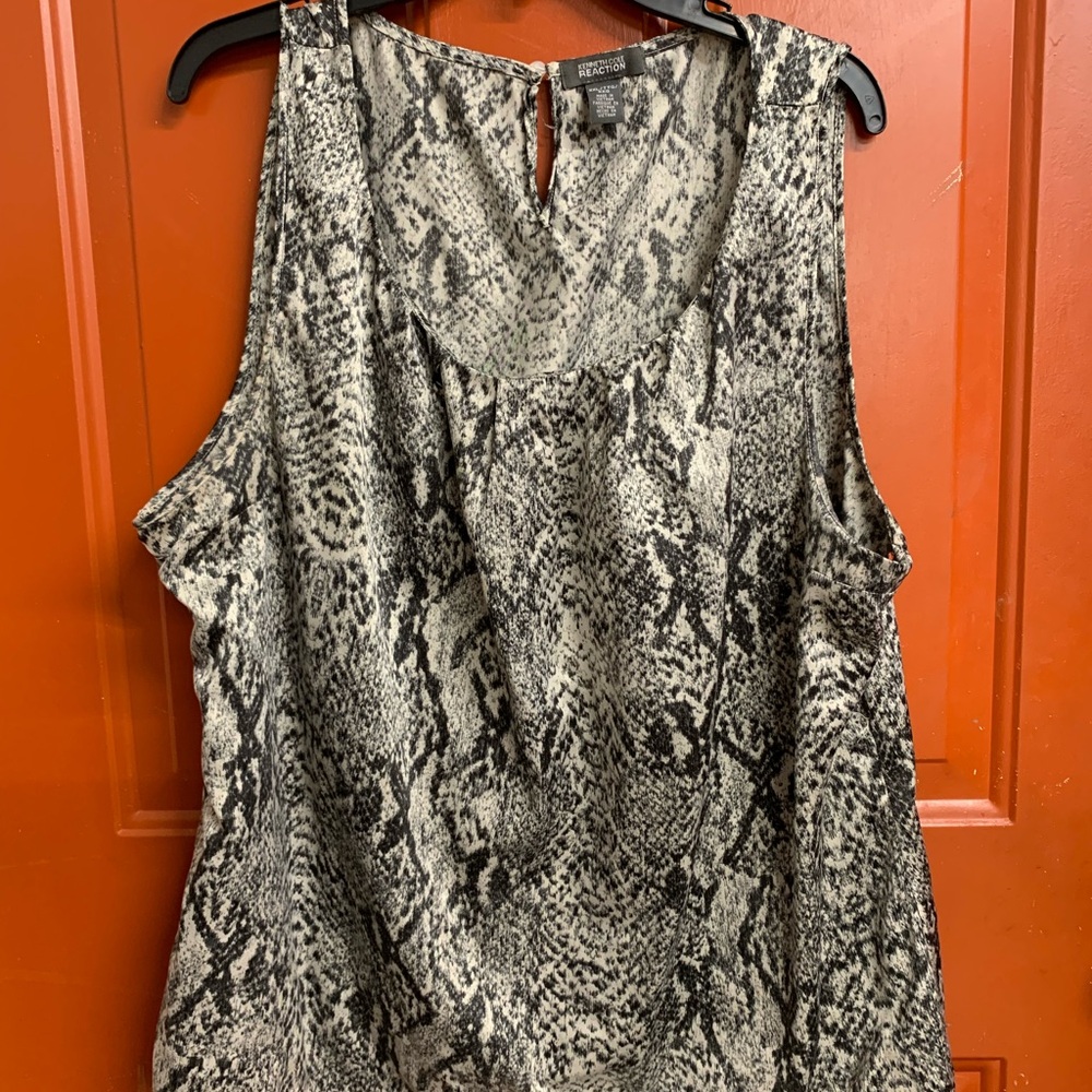 Snakeskin Print Sleeveless Top